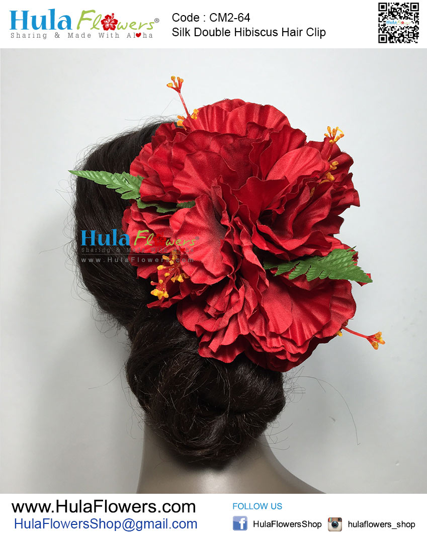 Silk Double Hibiscus Hair Clip