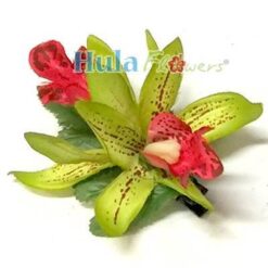 Silk Double Orchid Hair Clip - #01