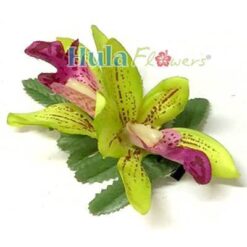 Silk Double Orchid Hair Clip - # 04