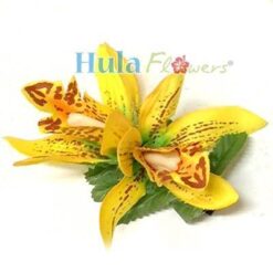 Silk Double Orchid Hair Clip - # 07