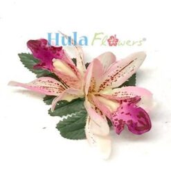Silk Double Orchid Hair Clip - # 08