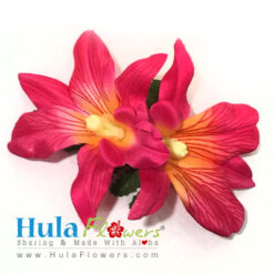 Silk Double Orchid Hair Clip - # 04