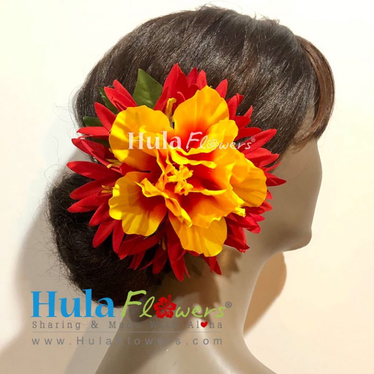 Silk Spider lily & Hibiscus Hair Clip