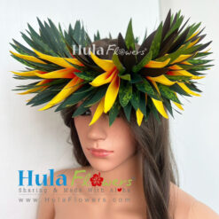 Silk Heliconia & foliage leaves Haku 22″