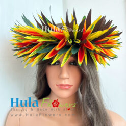 Silk Heliconia & foliage leaves Haku 22″