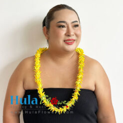 Silk yellow Pakalana lei