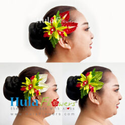 Silk Orchids & Anthuriums hair clip