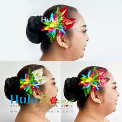 Silk Orchids & Anthuriums hair clip