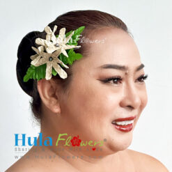 Lauhala Tiare w/ Pearl  hair clip (M)