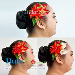 Silk Orchids & Anthuriums hair clip