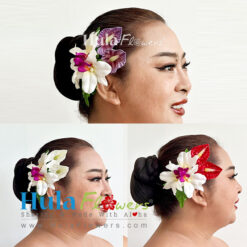 Silk Orchids & Anthuriums hair clip