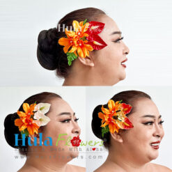 Silk Orchids & Anthuriums hair clip