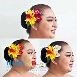 Silk Orchids & Anthuriums hair clip