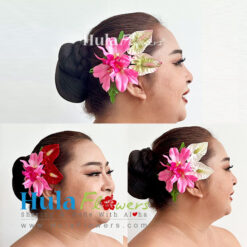 Silk Orchids & Anthuriums hair clip