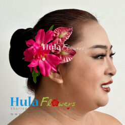 Silk Orchids & Anthuriums hair clip - # 03