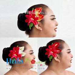 Silk Orchids & Anthuriums hair clip