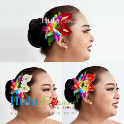 Silk Orchids & Anthuriums hair clip