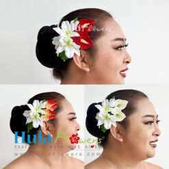 Silk Orchids & Anthuriums hair clip