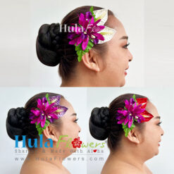 Silk Orchids & Anthuriums hair clip
