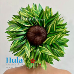 9” Green Ti leaves hair bun