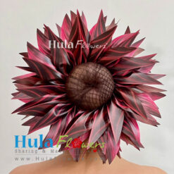 9”  Silk Red Ti leaves hair bun