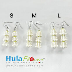 Clay White Crown Flower Earrings
