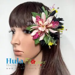 Silk Double Spider Lily & Silk Orchid Hair Clip