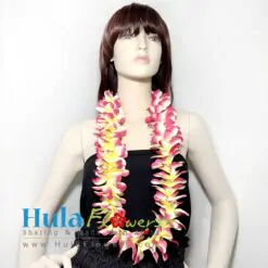 Silk Plumeria Lei 20" long