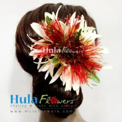 Hawaiian Double Lehua & Spider Lily Hair Clip