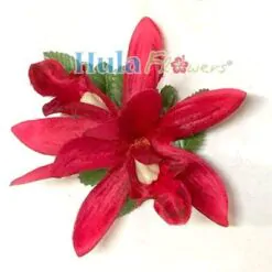 Silk Double Orchid Hair Clip - #10