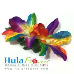 Silk Double Orchid Hair Clip - #08