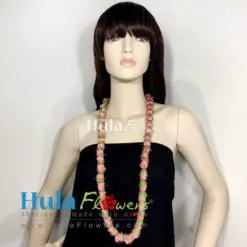 Silk Pink Rose Lei 20" long