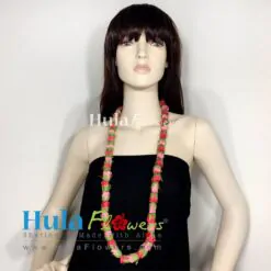 Silk Light & Dark Pink Rose lei 20” long