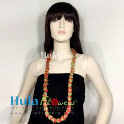 Silk Red Rose Lei 20" long