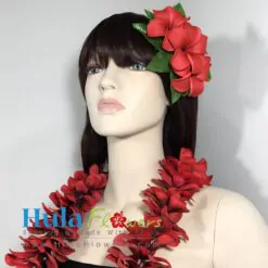 Silk Plumeria Lei & Hair Clip Set