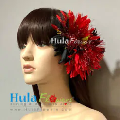 Red Lehua & Spider Lily Hair Clip