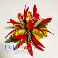 Silk Orchid & Spider Lily hair clip - # 02
