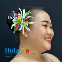 Silk Orchid & Spider Lily hair clip