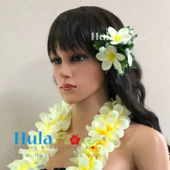 Silk Plumeria Lei & Hair Clip Set