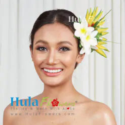 Silk Heliconia & Plumeria Hair Clip