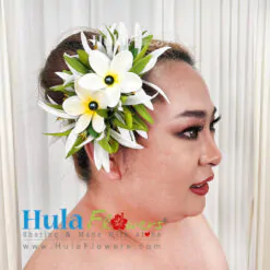 Silk Spider lily & Plumeria Hair Clip