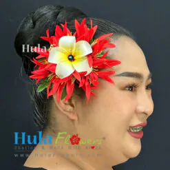 Silk Spider Lily & Plumeria hair clip