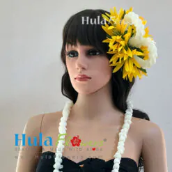 Silk spider lily & Pikake hair clip & lei