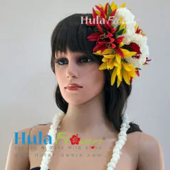 Silk spider lily & Pikake hair clip & lei
