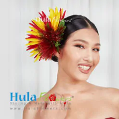 Silk Bird of paradise & Lehua hair clip