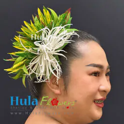 Silk Ti leaves & Spider Lily hair clip