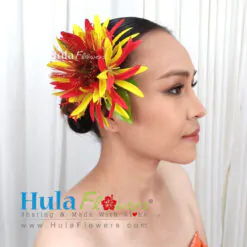 Hawaiian Red Lehua & Spider Lily Hair Clip