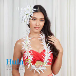 Silk Spider Lily Lei & Hair Clip Set