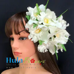 Silk Off White Orchid  Hair clip (XL)