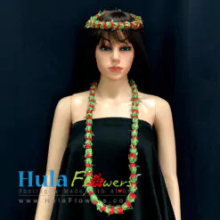 Silk Red Rose Lei set